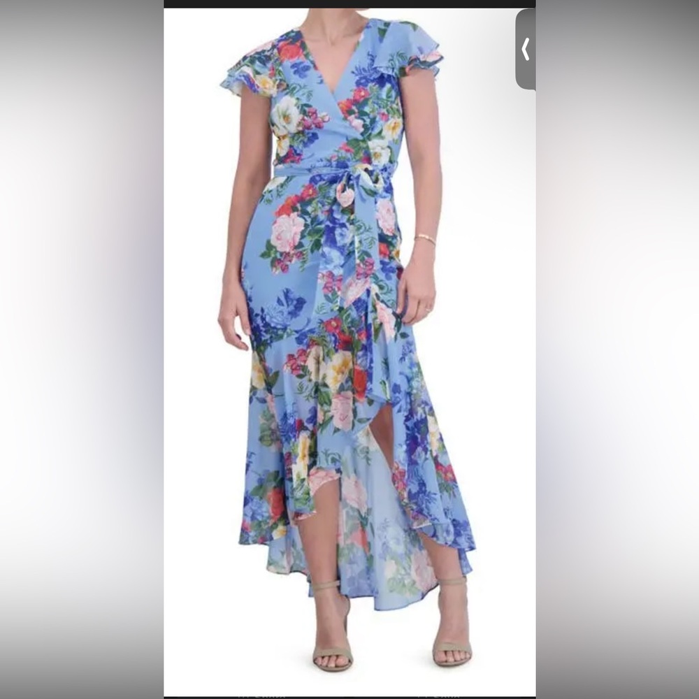 Eliza J Blue Floral High Low Dress
